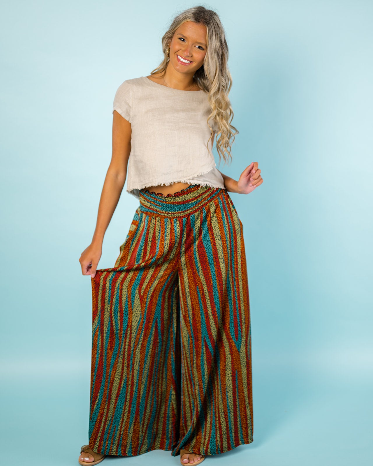 Multi Wide Leg Maxi Pants