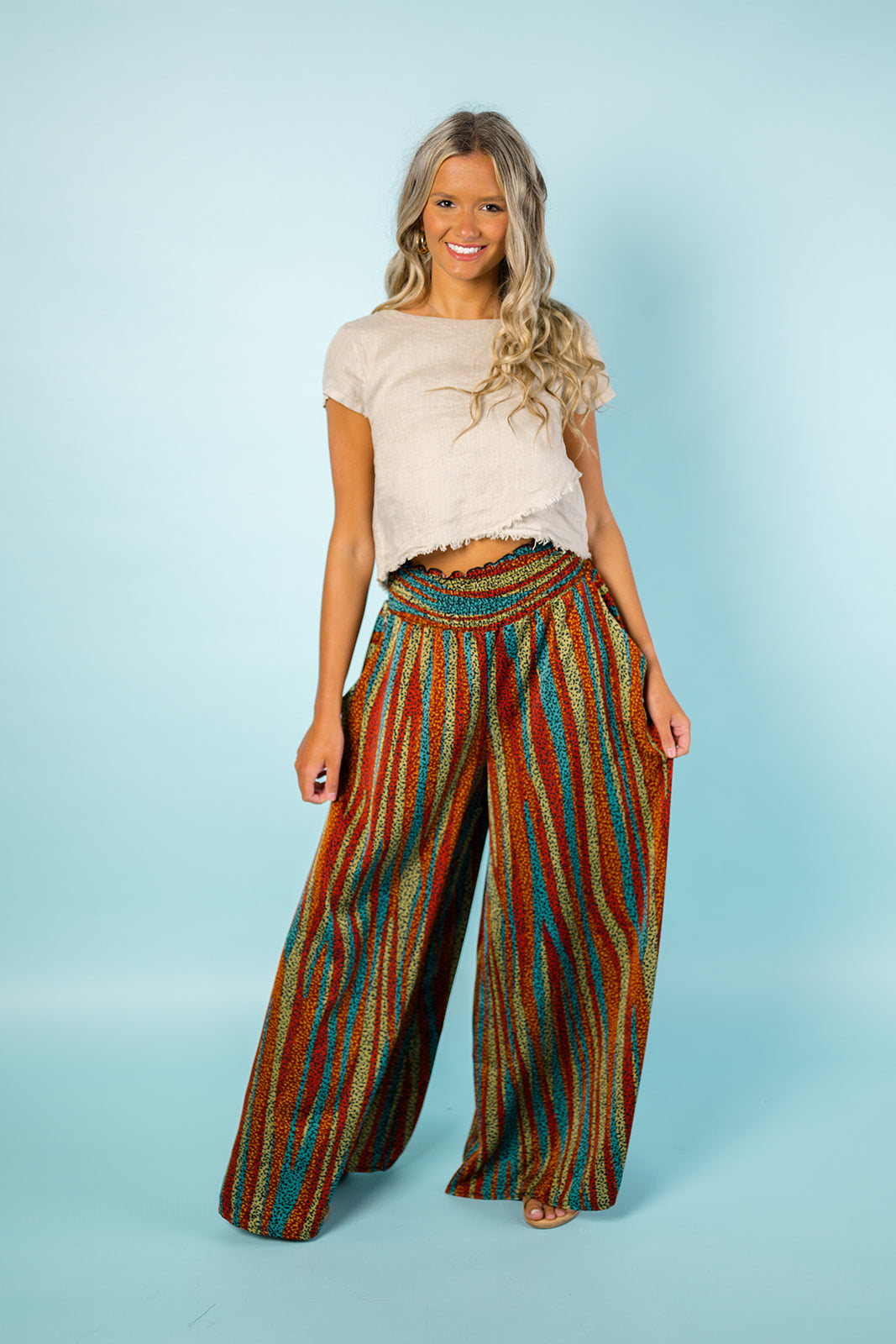 Multi Wide Leg Maxi Pants