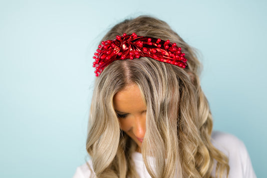 Beaded Metallic Knotted Headband