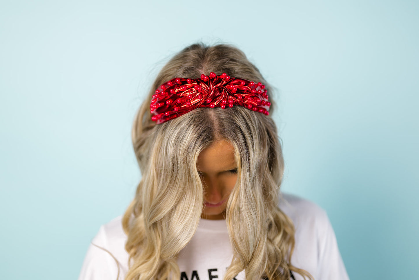 Beaded Metallic Knotted Headband