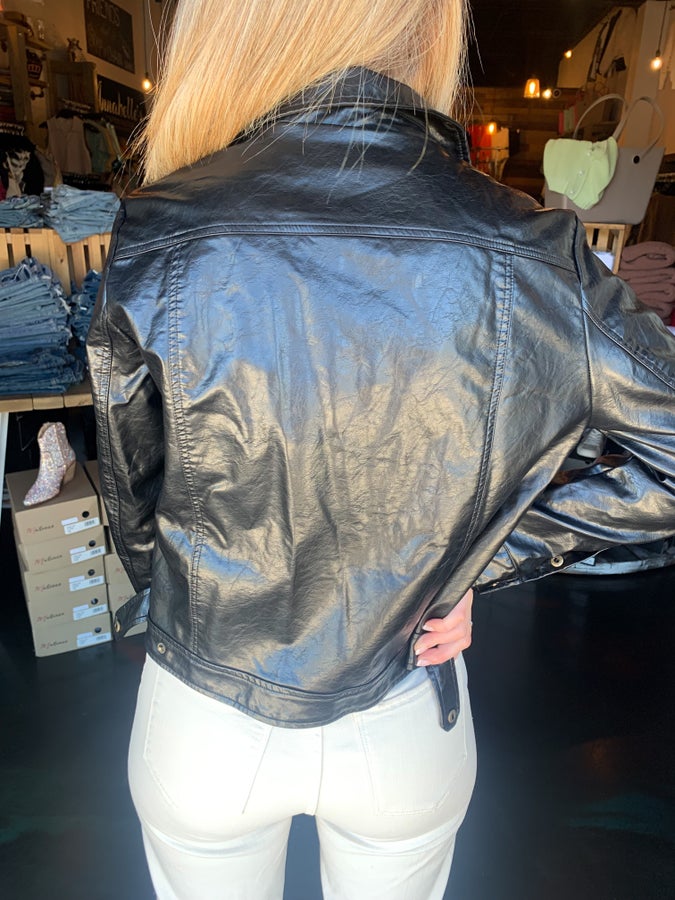 Faux Leather Riders Jacket- Final Sale