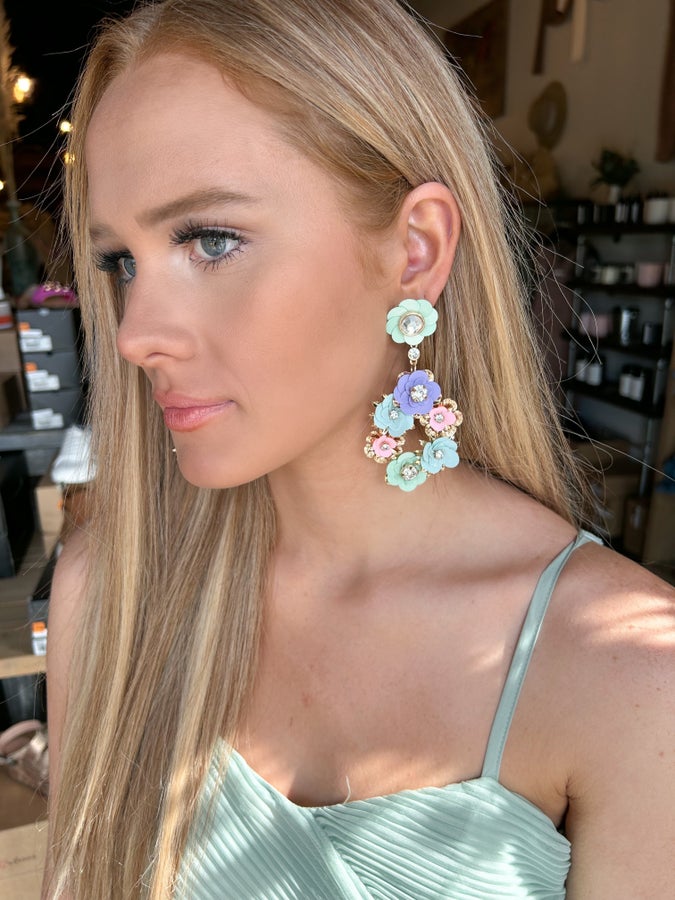Multi Color Flower Earrings