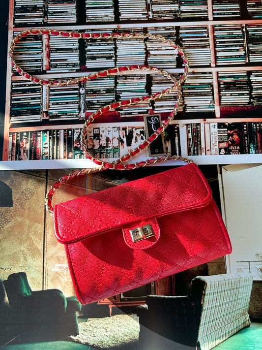 Quilted Crossbody in Red
